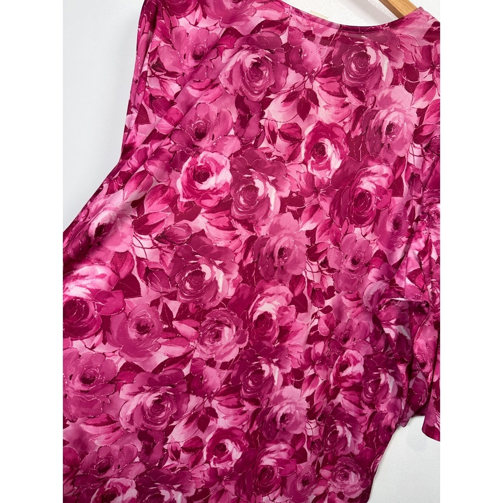 Vintage Blair 3XL Womens Top MuuMuu Blouse Floral Lightweight Pink Roses Lounge - Picture 10 of 16